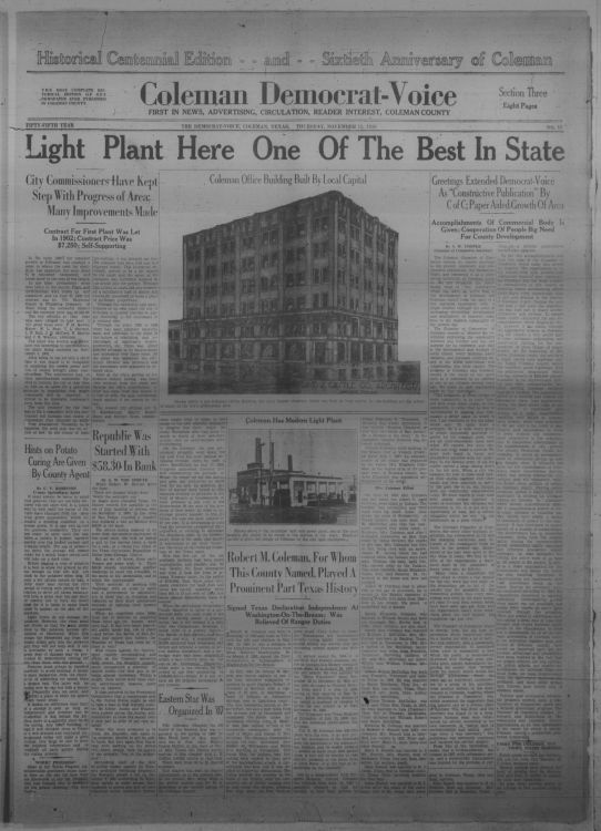 Coleman Democrat-Voice, November 12, 1936