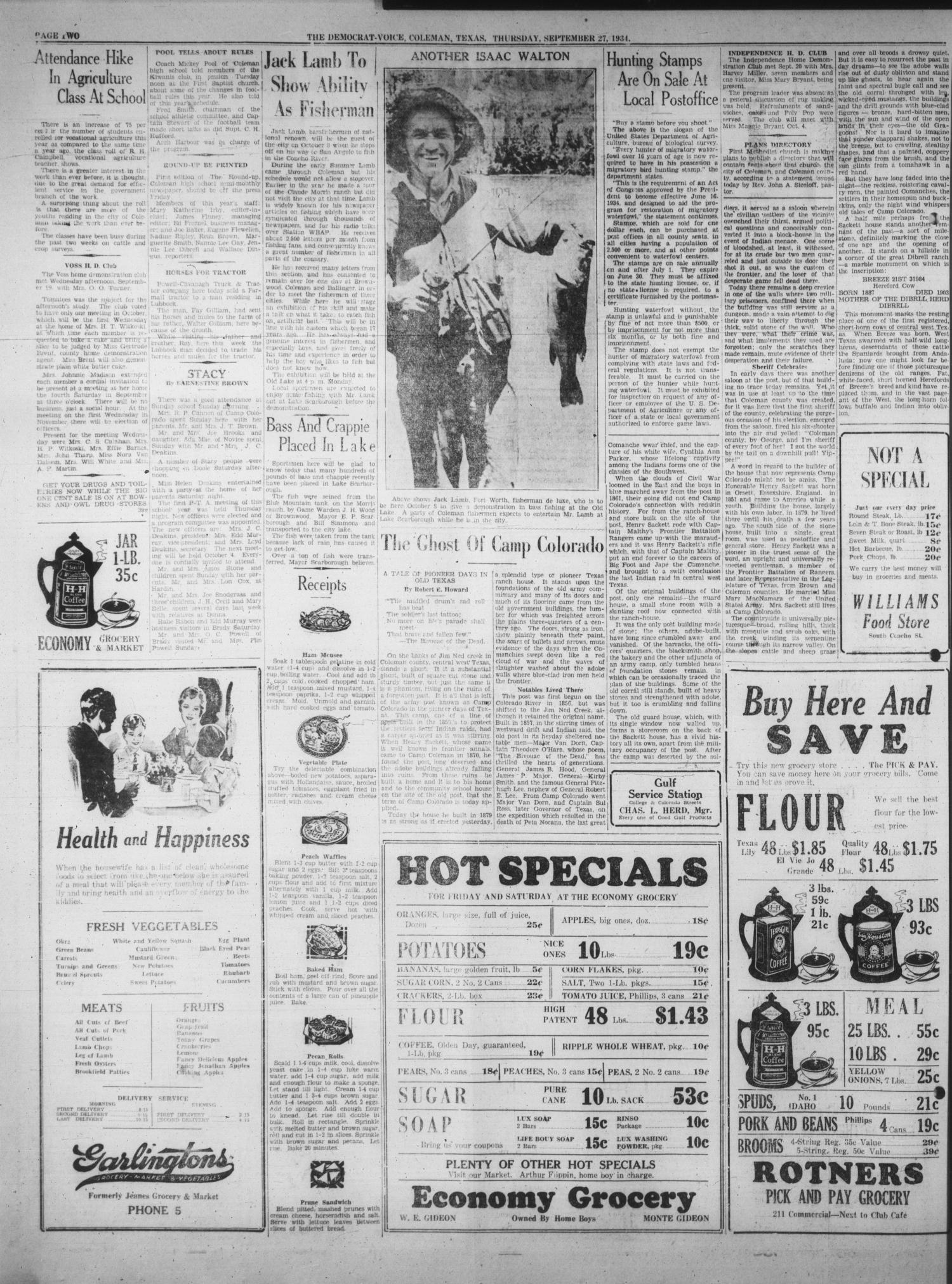 Coleman Democrat-Voice, September 27, 1934