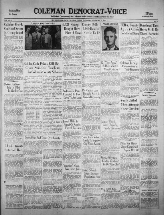 Coleman Democrat-Voice, September 27, 1934